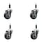 Service Caster 3.5'' SS Thermoplastic Rubber Wheel Swivel 7/8'' Expanding Stem Caster Set, 4PK SCC-SSEX20S3514-TPRB-78-4 - alternate 1